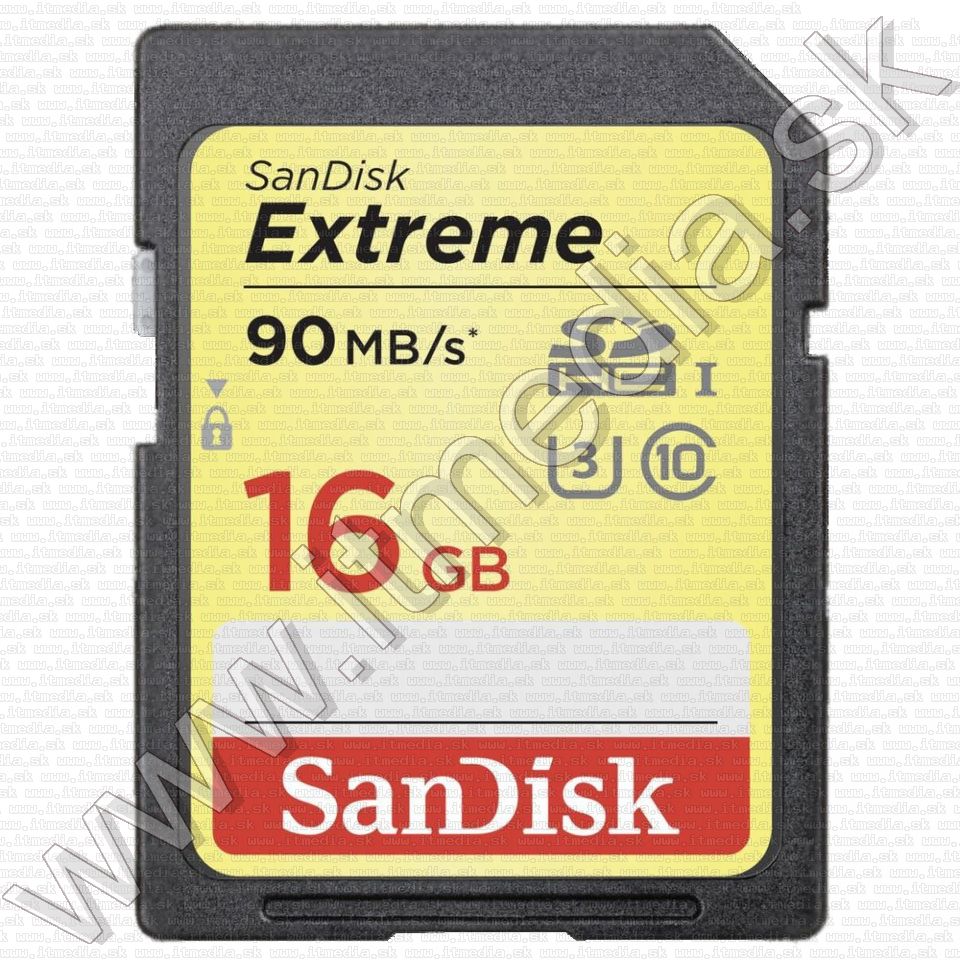 Image of Sandisk SD-HC kártya 16GB UHS-I U3 *Extreme* Class10 90/40 MB/s (IT8598)